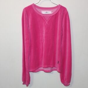 T2 Love Pink Velour Sweatshirt Crewneck Girls Size 10